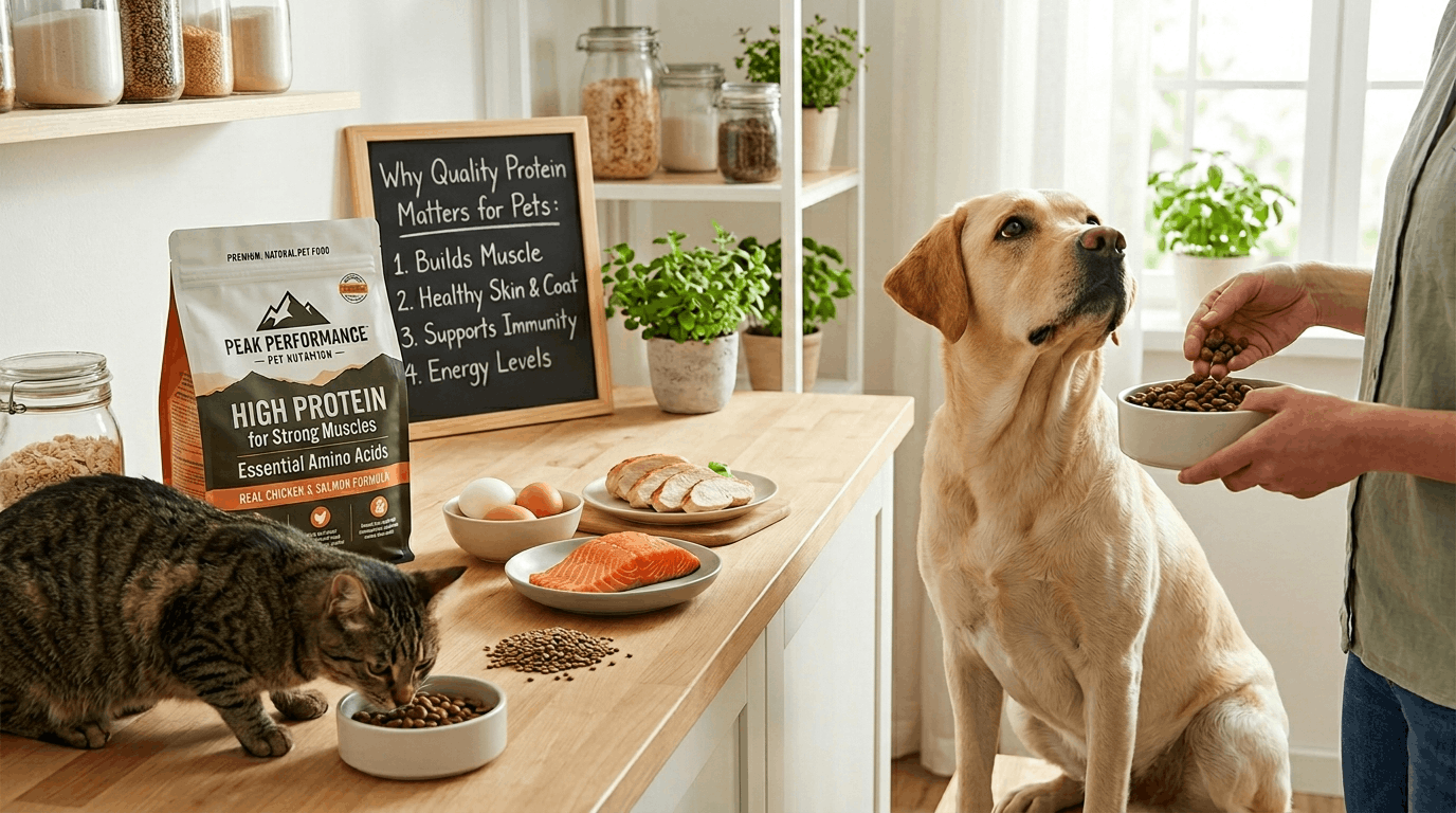 High-quality protein sources for healthier pet nutrition and wellness.