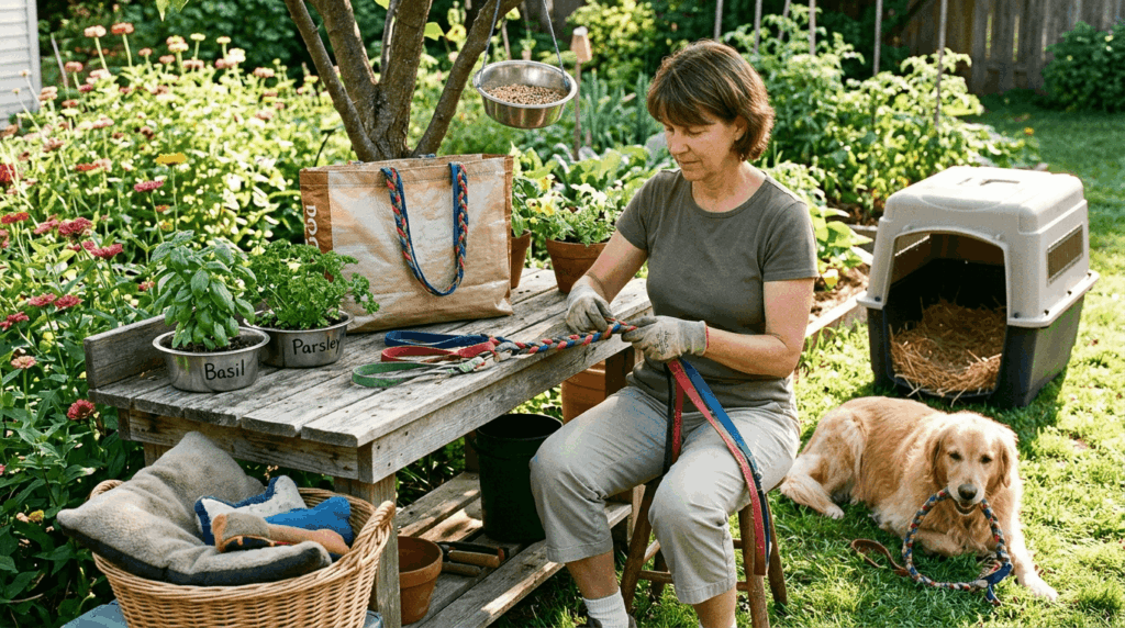 Recycling pet supplies and items for environmental sustainability.