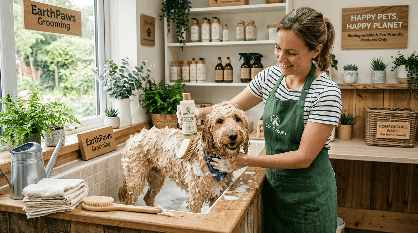 Biodegradable eco-friendly dog grooming products and supplies