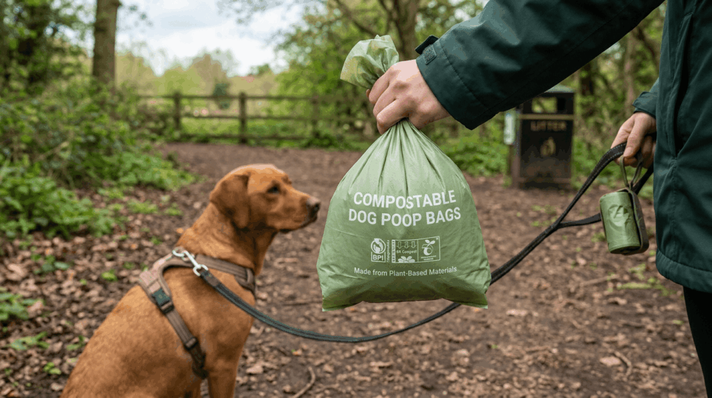 Compostable biodegradable dog poop bags for eco-friendly waste disposal