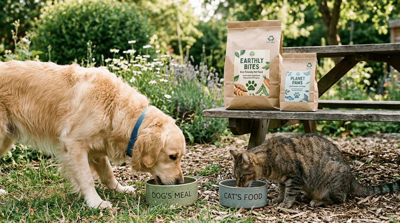 Eco-friendly sustainable pet food options and natural ingredients