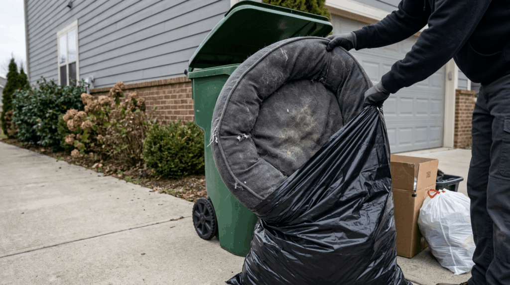 Eco-friendly sustainable pet bed disposal and recycling methods