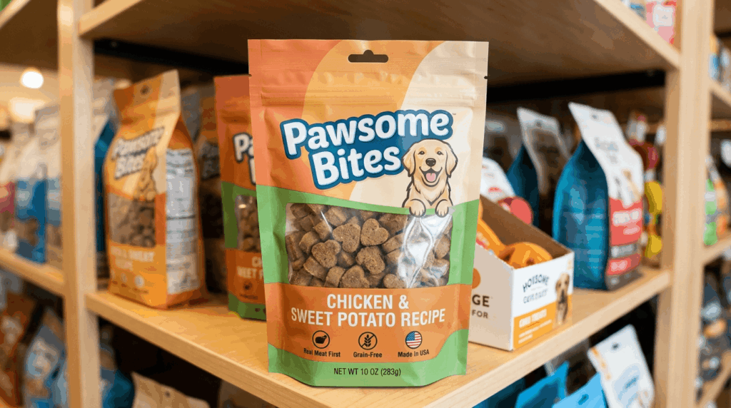 Plastic packaging waste from dog products and pet supplies