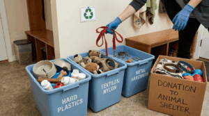 Recycling and repurposing old pet accessories sustainably