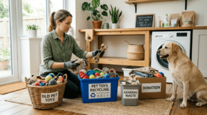 Recycling pet toys responsibly with eco-friendly disposal methods.