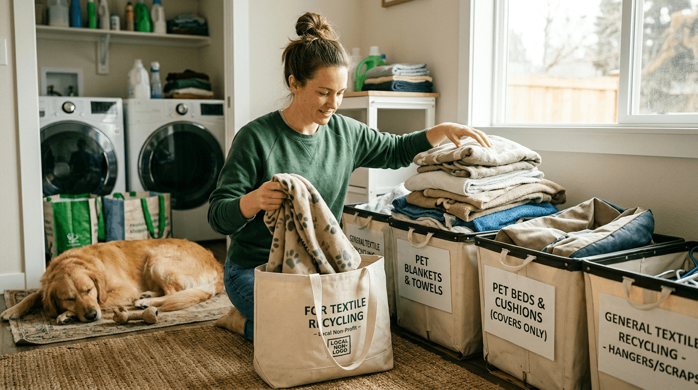 Recycling pet fabrics with eco-friendly disposal of pet textiles.