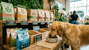 Sustainable dog food brands with eco-friendly recyclable packaging.