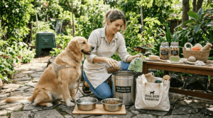 Zero waste lifestyle for dog owners featuring sustainable reusable pet products and eco-friendly practices