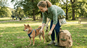 Eco-friendly dog waste bags with biodegradable materials.