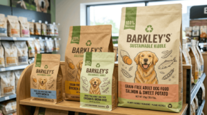 Recyclable dog food packaging featuring eco-friendly sustainable packaging materials
