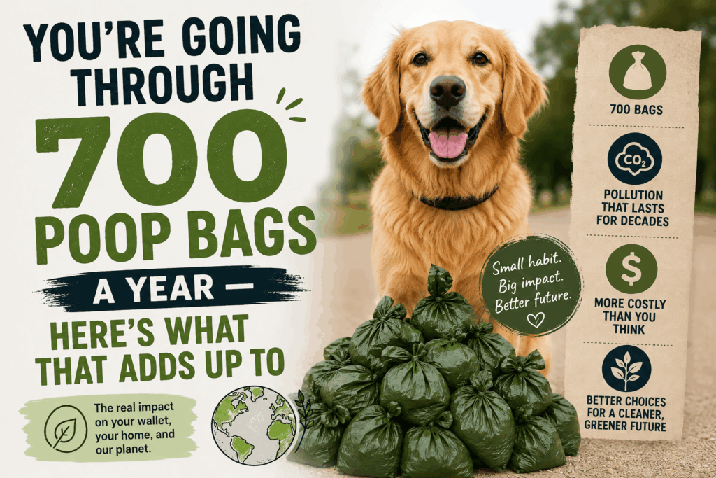 banner image showing 700-poop-bags-a-year-is-wasted-by-every-dog-owner