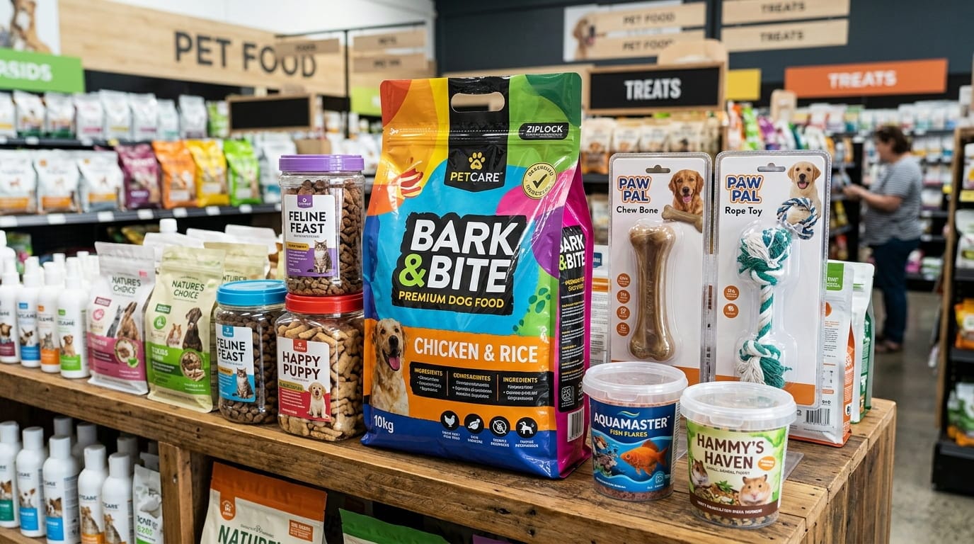 Plastic pet packaging with environmental waste concerns and packaging materials
